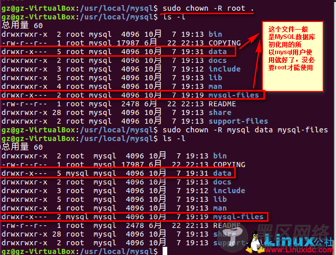 Linux下MySQL的安装、配置、使用