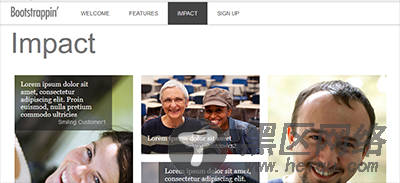 Bootstrap 网站实例之单页营销网站