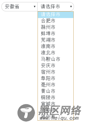 省市选择的简单实现(基于zepto.js)