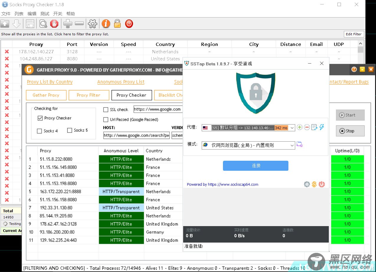 SSTAP科,學上.網威屁恩翻墻工具和两款HTTP/HTTPS/SOCKS5批量验证測試軟件[附提取网站]