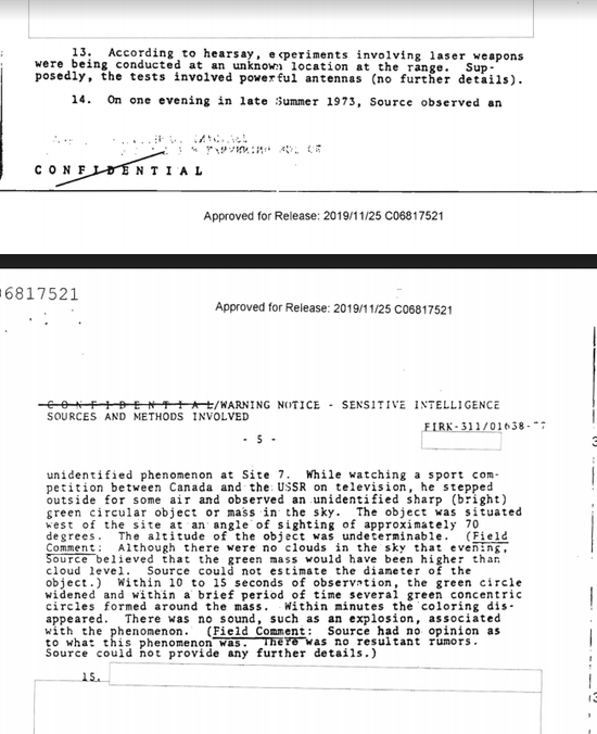 CIA解密：曾在苏联激光武器试验场发现UFO出没