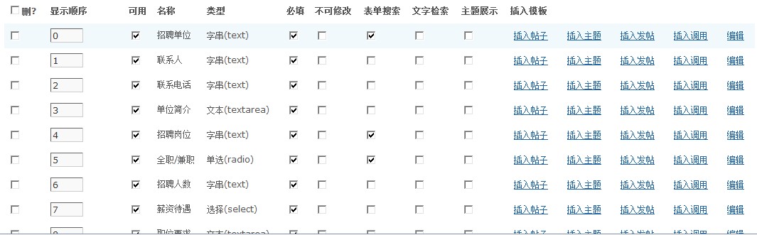 如安在discuz x2.0里自建设分类信息（以雇用为例）