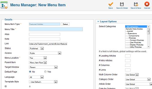 Joomla 1.7教程：选择分类推荐文章