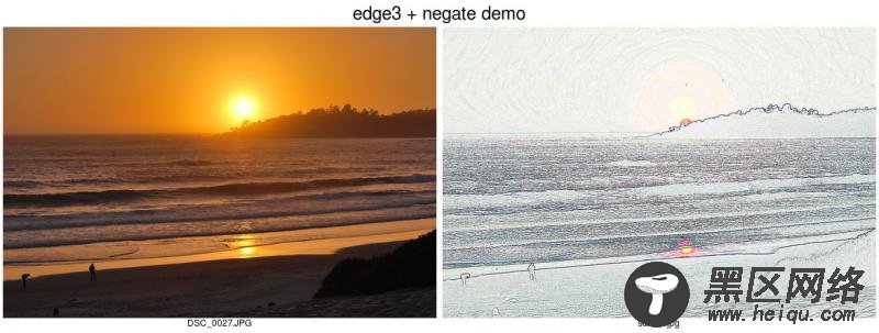 使用edge 和 negate 选项前后的图片对比