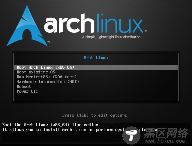 Arch Linux 安装引导菜单