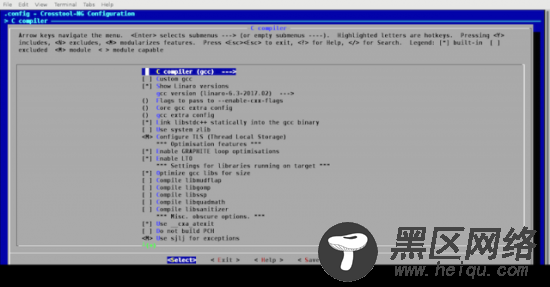 图 2. Crosstool-NG 配置菜单