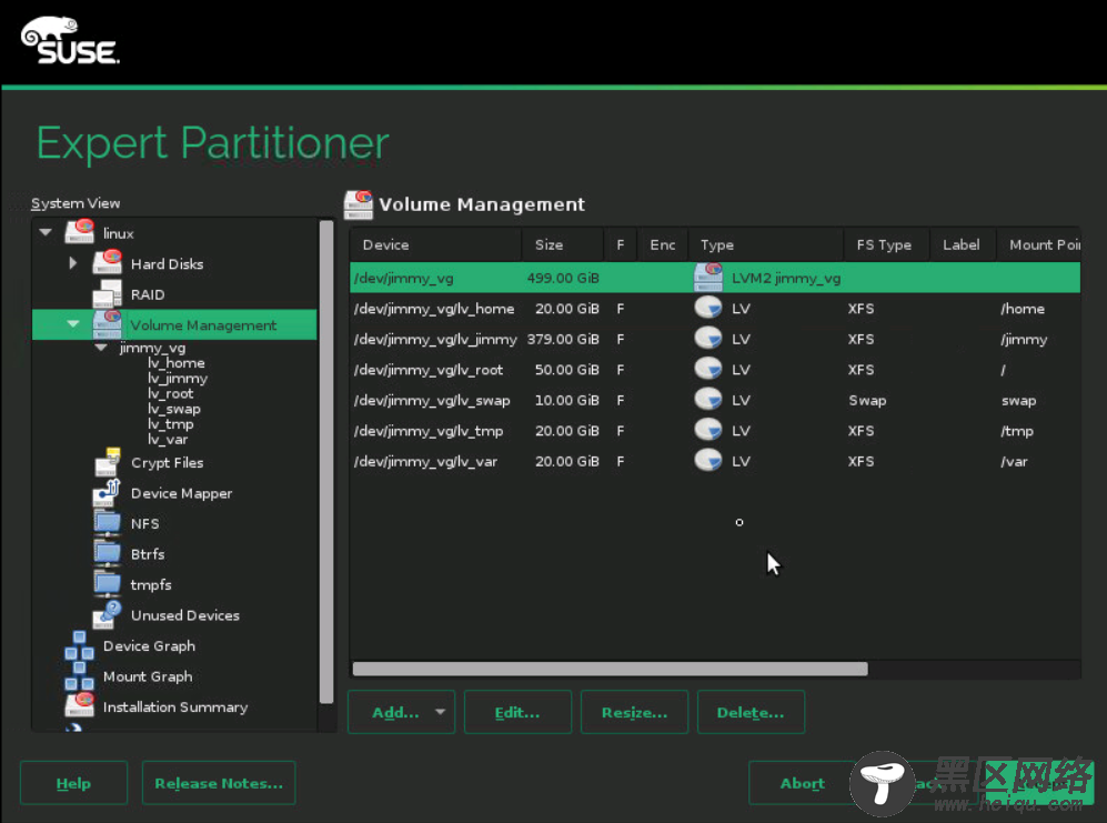 SUSE Linux Enterprise 12 系统安装及LVM设置详解