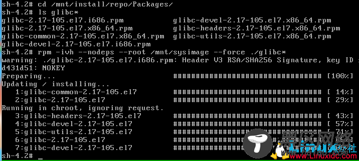 Red Hat Enterprise Linux 7.2误删glibc后的恢复