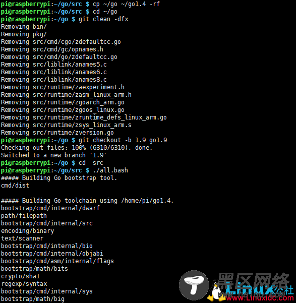 Raspberrypi树莓派Liunx下安装Golang1.9环境(Debian)