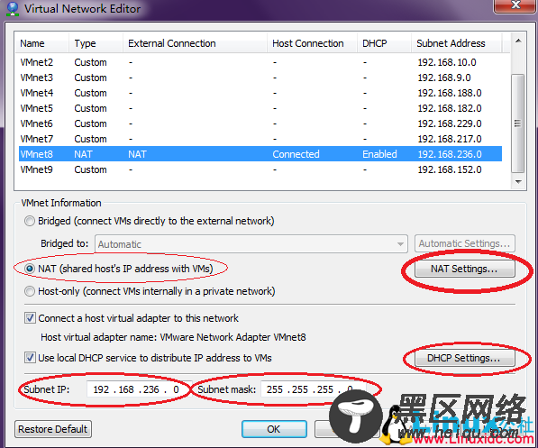 VMware中网络设置之NAT模式图解