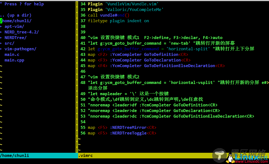 Vim 7.4 安装NERDTree 显示文件目录树