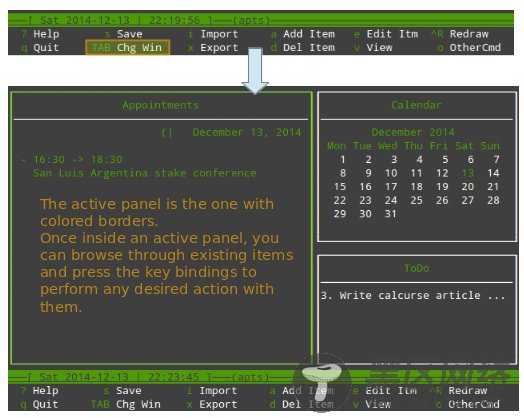 在 Linux 终端下使用 calcurse 安排约会和待办事项