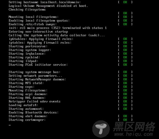 新安装的CentOS6.4，第一次开机便卡在了进度条那里，一开始以为是反应慢，需要多等些时间，大概5