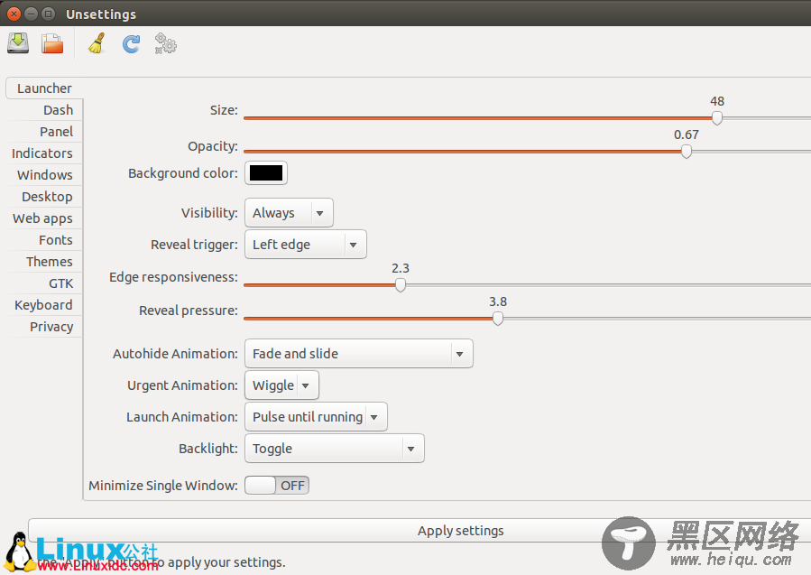 Ubuntu 14.10安装图形配置程序Unsettings