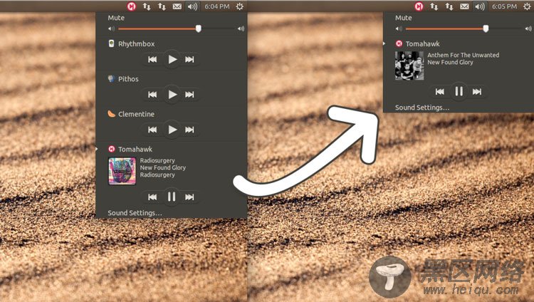 如何从Ubuntu的声音菜单中移除音乐播放器