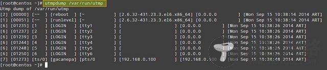 使用 utmpdump 监控 CentOS 用户登录历史