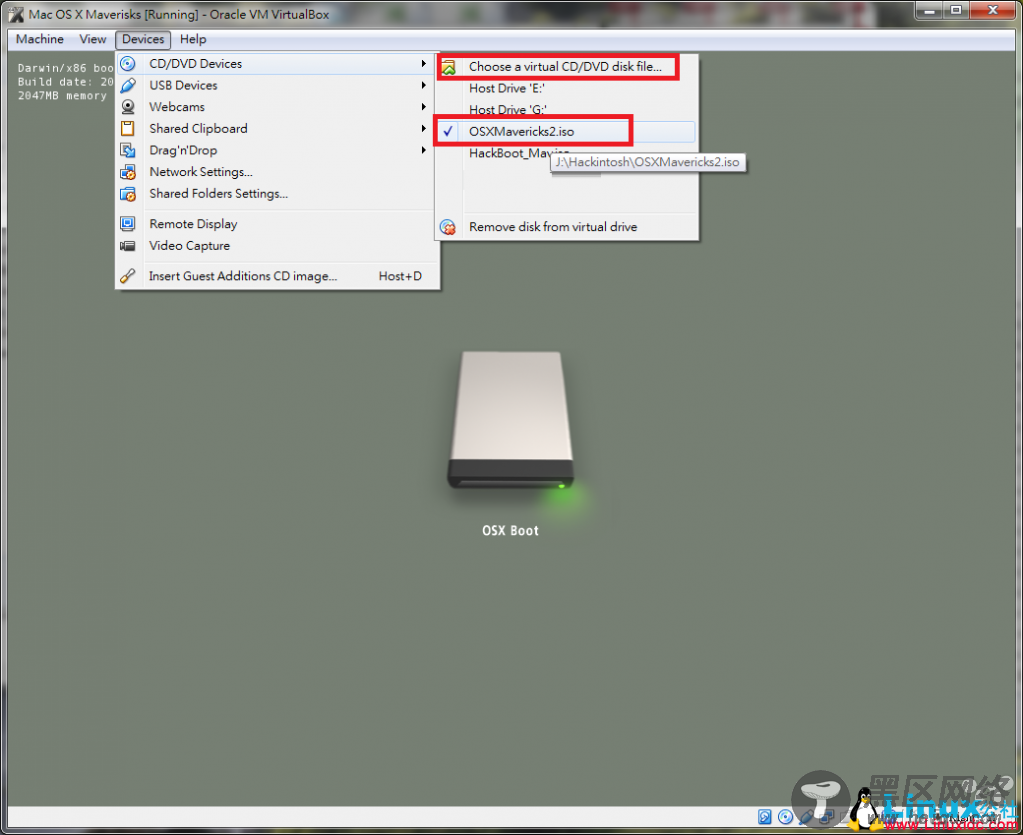 VirtualBOX 虚拟机安装 OS X 10.9 Mavericks 及 Xcode 5