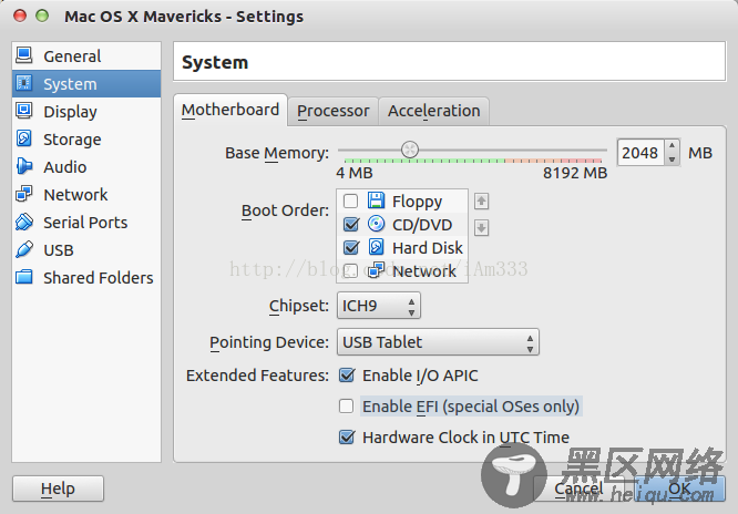 Ubuntu下使用VirtualBox安装Mac OS X Mavericks(10.9)