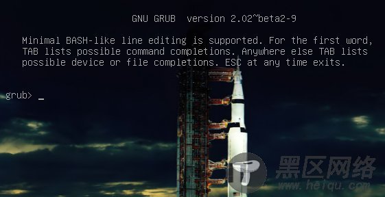 Figure 1: GRUB 2 menu with cool Apollo 17 background.