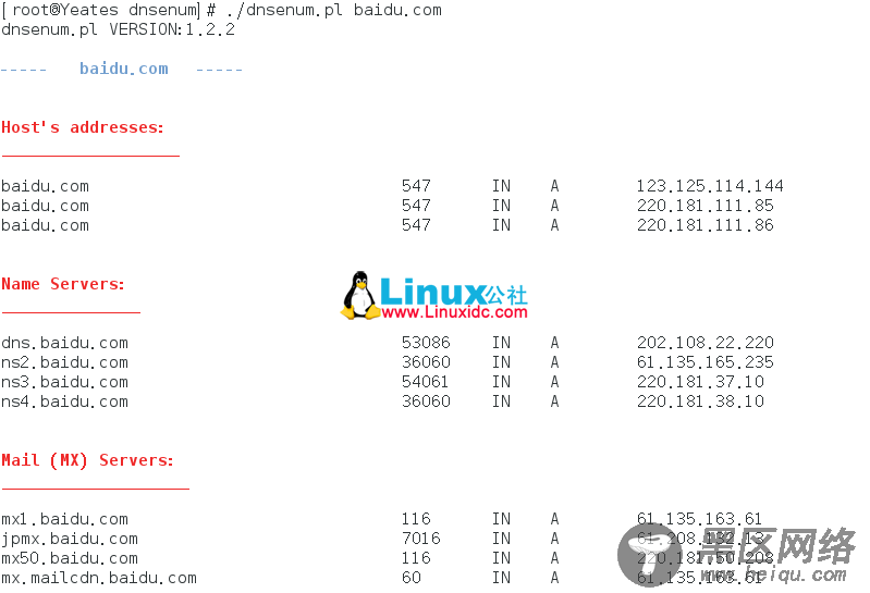 Fedora 18 下解决DNSenum 工具IP显示乱码问题