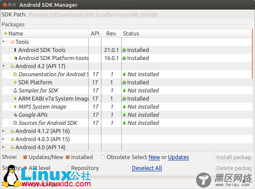 Ubuntu 12.10 x64 安装 Android SDK