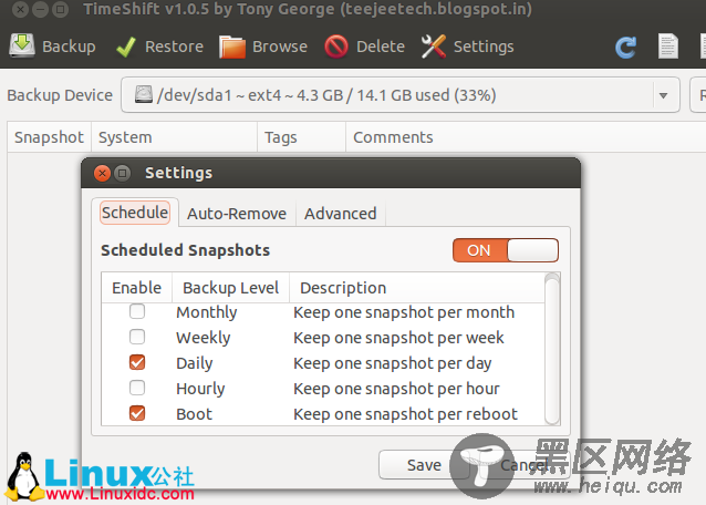 TimeShift：Ubuntu Linux上的时光机