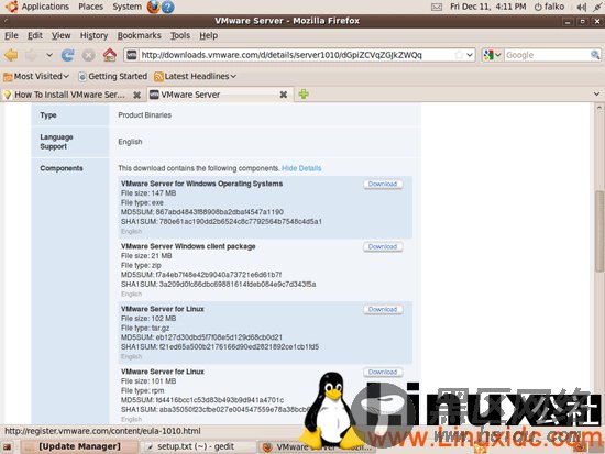 Ubuntu 9.10中安装VMware Server 1.0.x图解