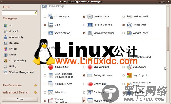Ubuntu 9.10中配置Compiz Fusion开启3D桌面特效