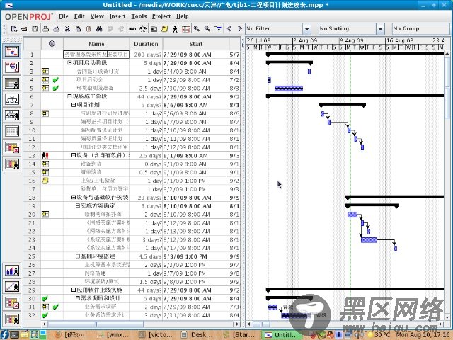 Fedora 11 安装OpenProj配置中文显示/图 