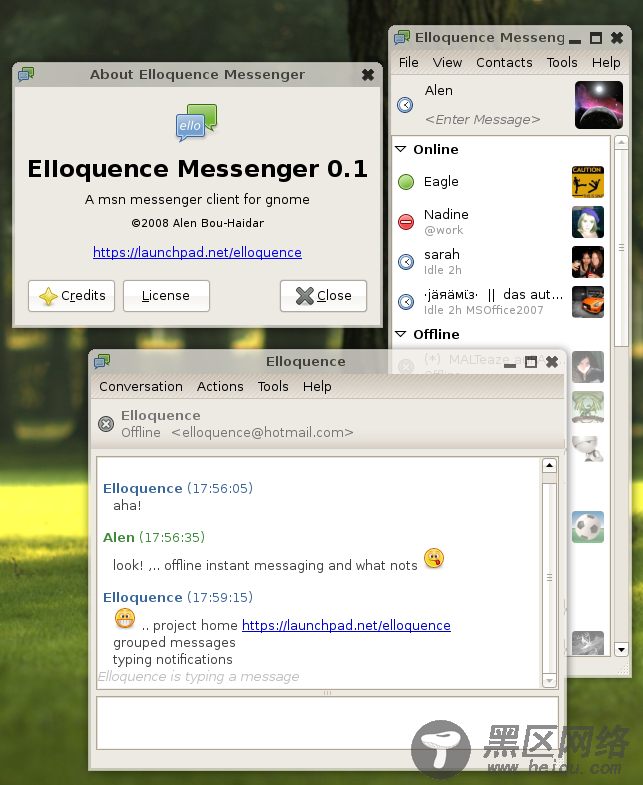 Elloquence：Linux下一款新的MSN客户端