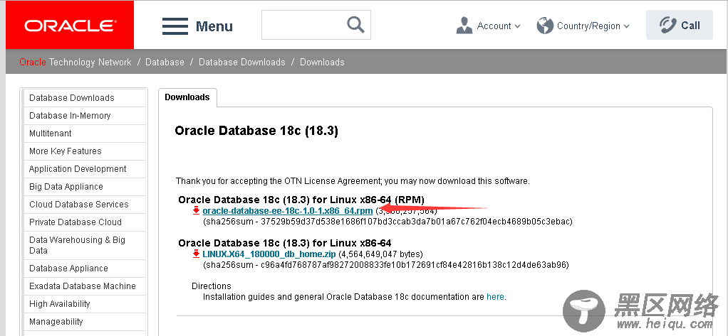 使用RPM软件包安装Oracle Database 18c