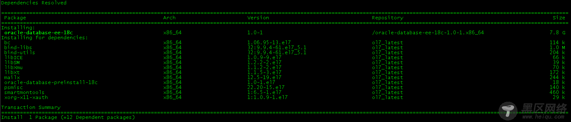 使用RPM软件包安装Oracle Database 18c