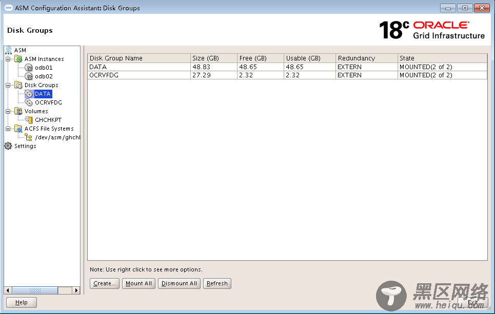 使用NFS与ASM配置Oracle 18c RAC