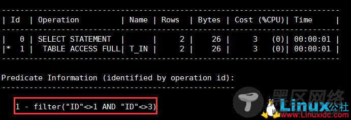 Oracle的where条件in/not in中包含NULL时的处理