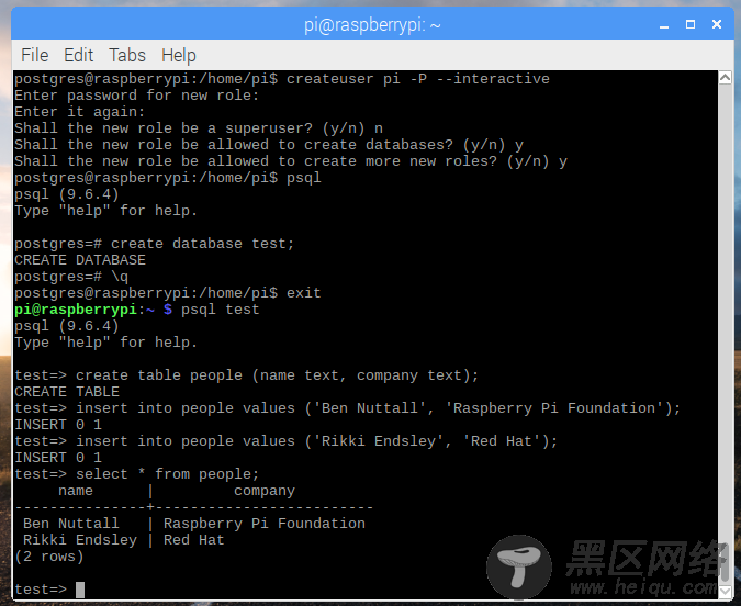 a postgres query