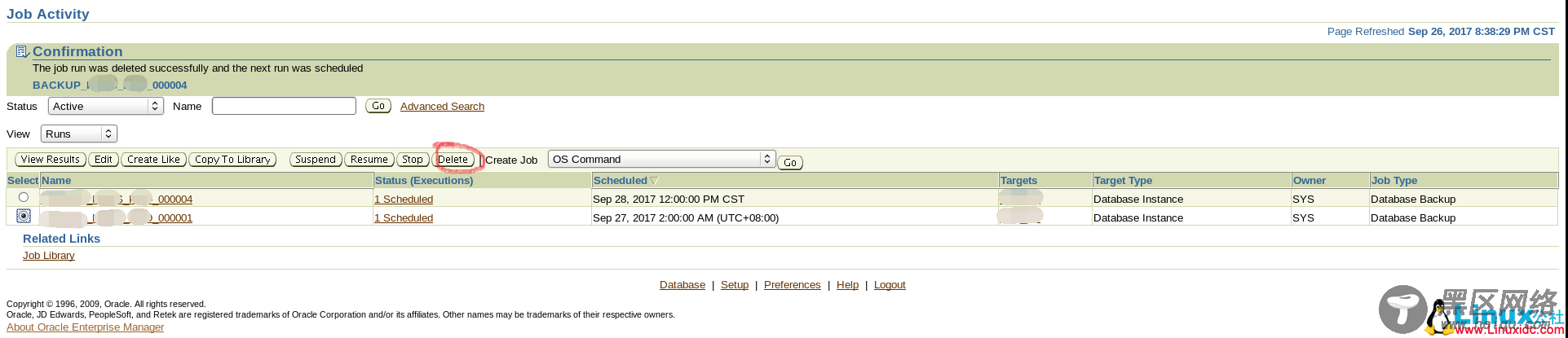 Oracle定时自动备份策略导致一系列问题