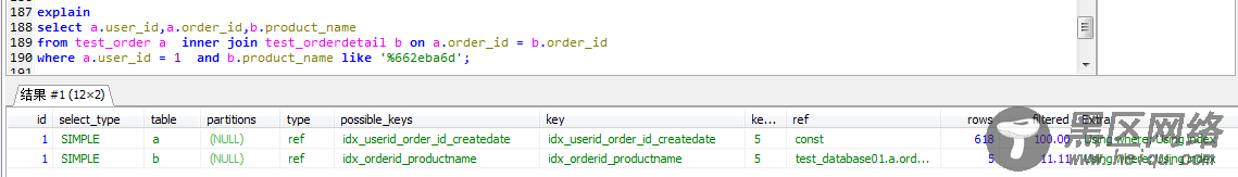 MySQL执行计划extra中的using index 和 using where using