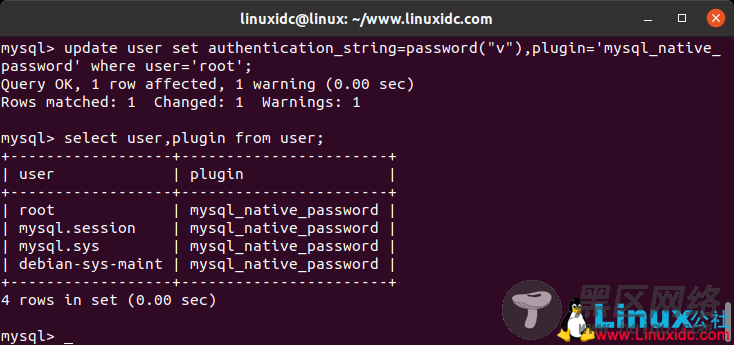 Ubuntu 18.04.4 LTS上安装和使用MySQL及忘记root密码的解决