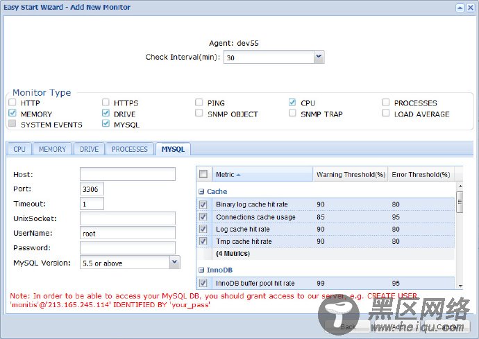 Add MySQL Monitor