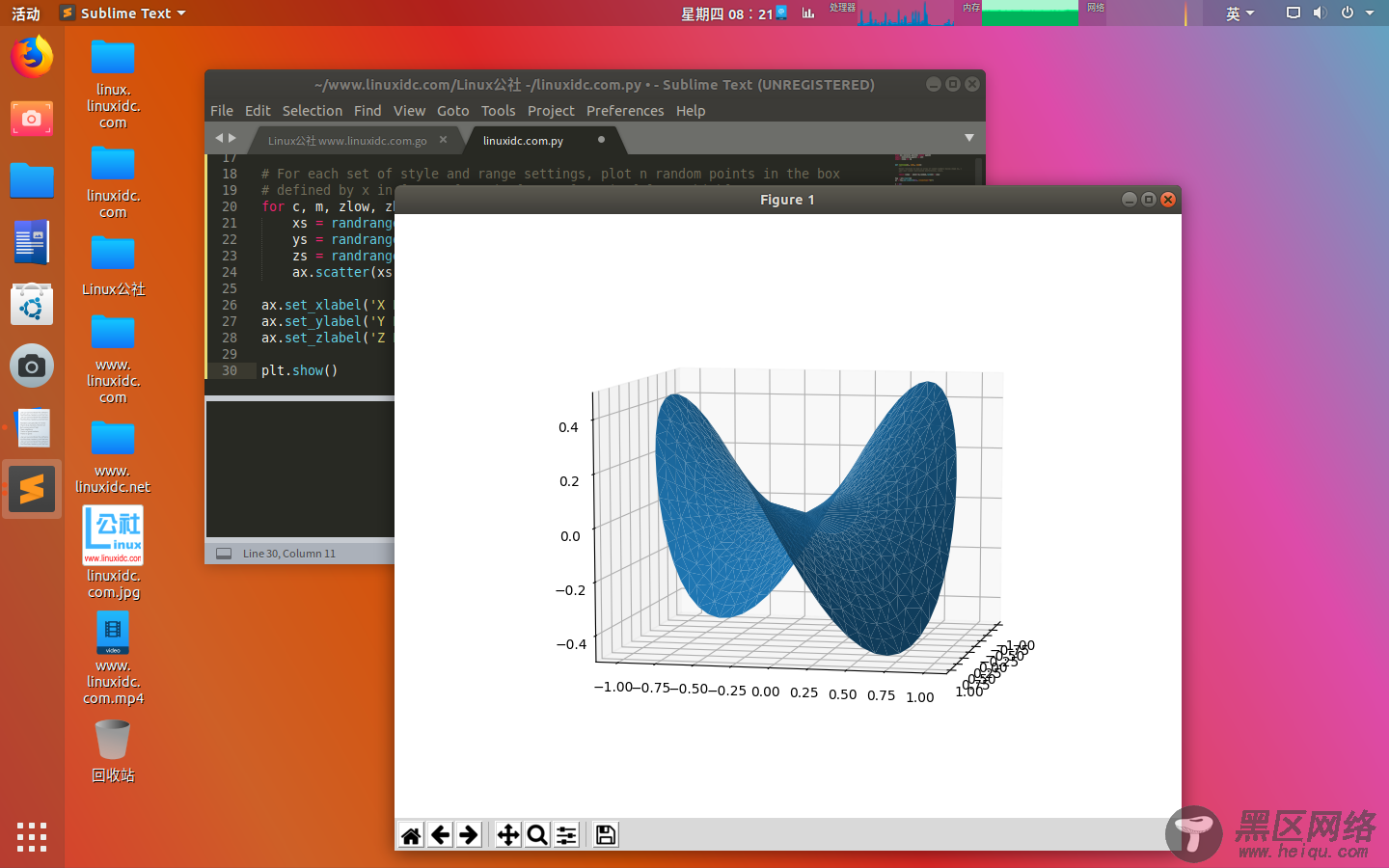 Python 使用 matplotlib绘制3D图形