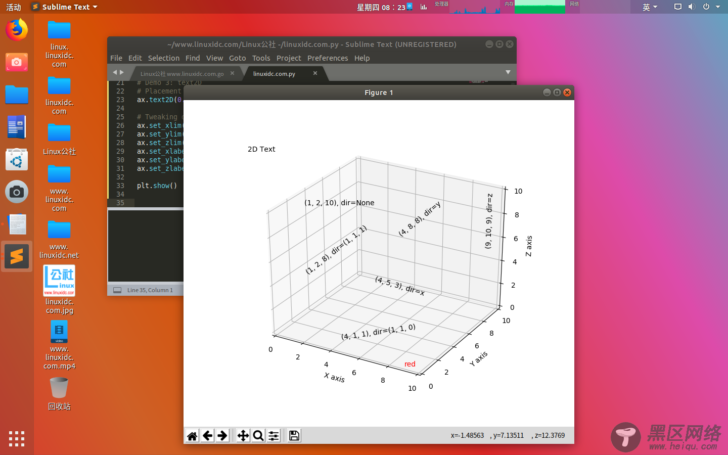 Python 使用 matplotlib绘制3D图形