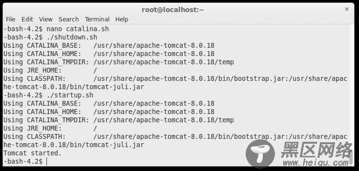 重启apache tomcat 服务器