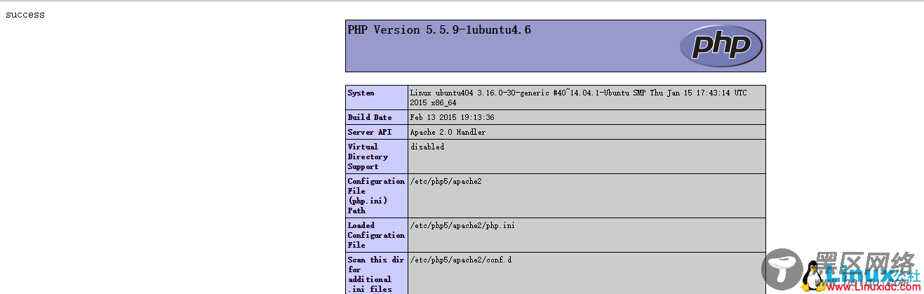 Ubuntu Server 14.04 安装 LAMP