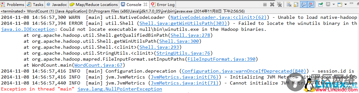 Windows 8.0上Eclipse 4.4.0 配置CentOS 6.5 上的Hadoop2.2.