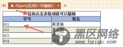 基于jQuery实现可编辑的表格