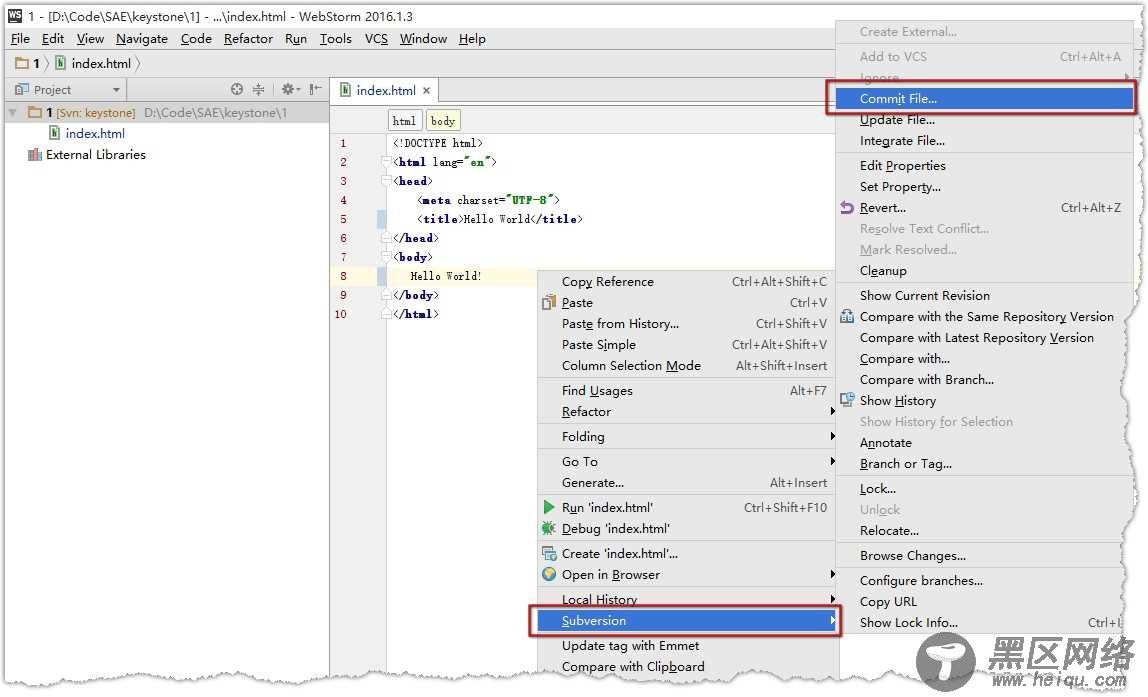 Webstorm2016使用技巧(SVN插件使用)