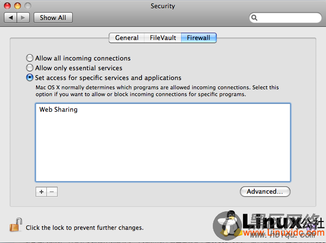 Firewall in OS X