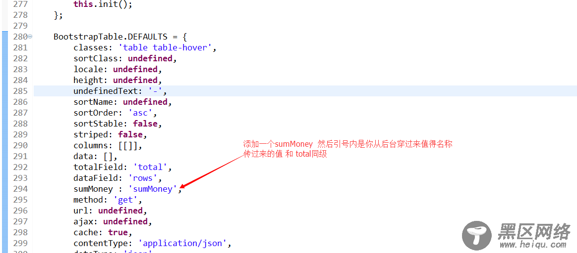 bootstrap table sum总数量统计实现方法