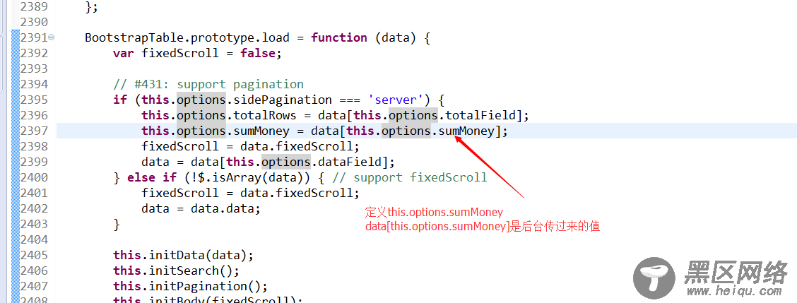 bootstrap table sum总数量统计实现方法