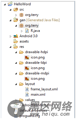 Android 开发之用Hello World做项目结构分析